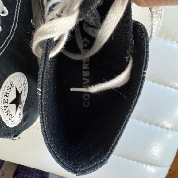 Black Lug High-Top Sneakers with White Soles - Picture 7 of 9